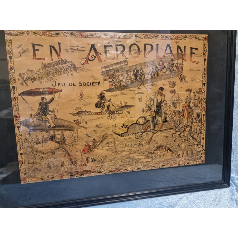 Cromolito Aviazione Gioco Vintage