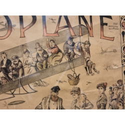 Cromolito Aviazione Gioco Vintage