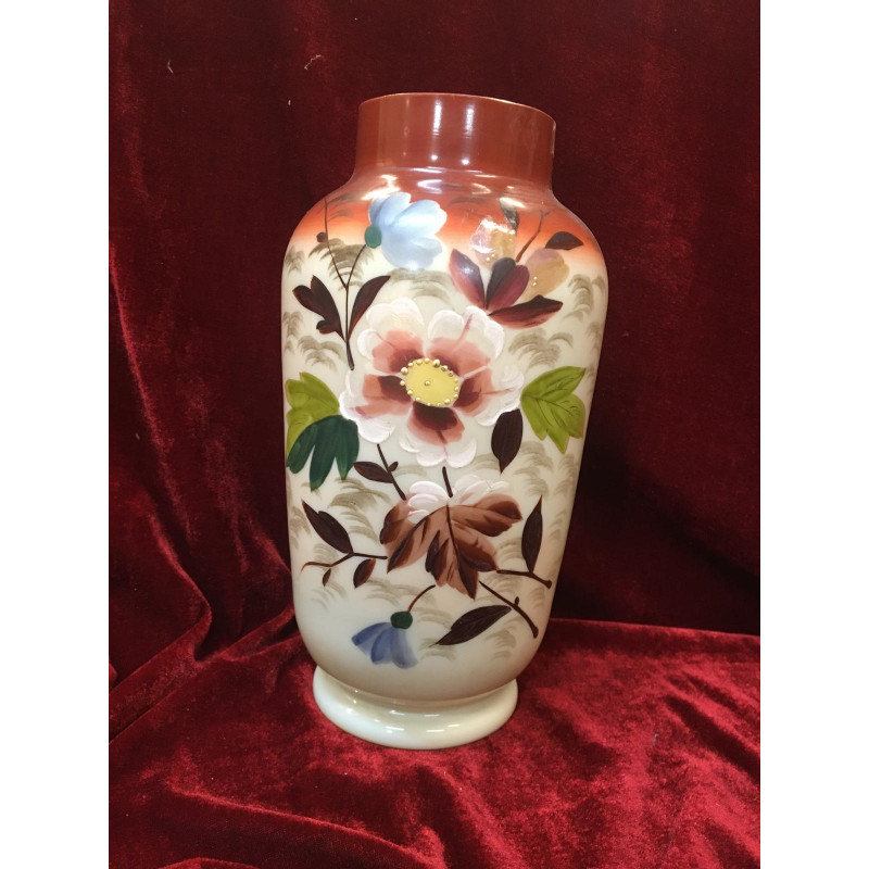 Vaso vetro opalino decorato