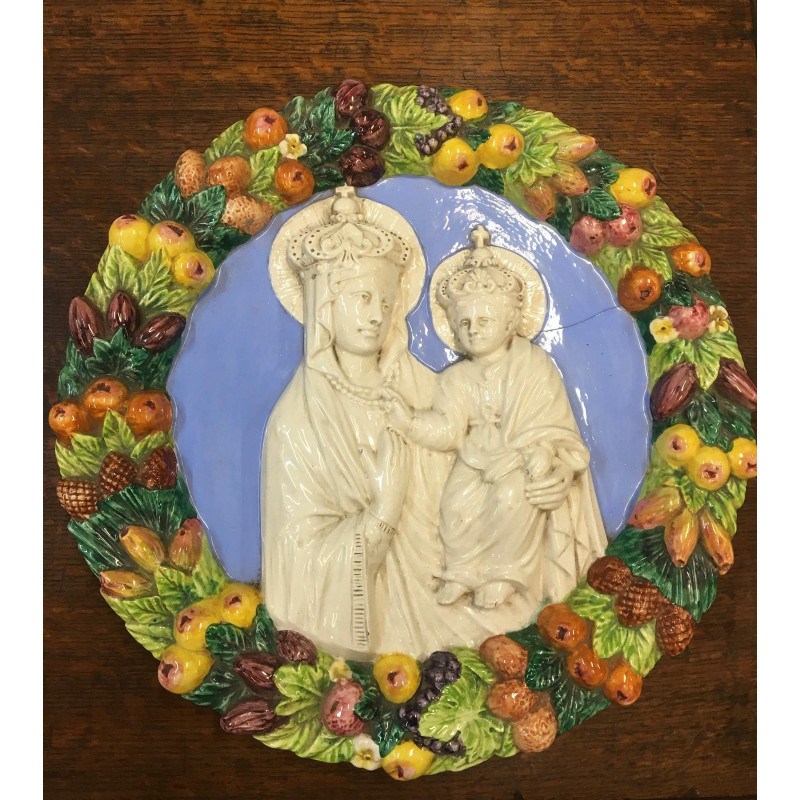 Placca Madonna incoronata con Bambino