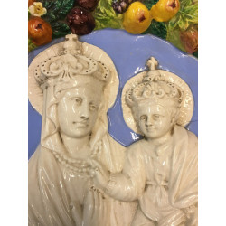 Placca Madonna incoronata con Bambino