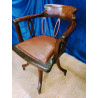 Sedia vittoriana girevole in mogano