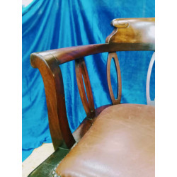 Sedia vittoriana girevole in mogano