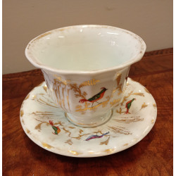 Tazza con piattino decorata GINORI