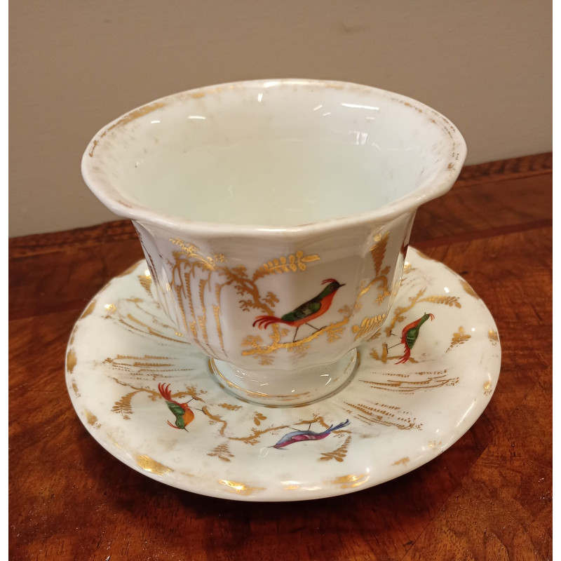 Tazza con piattino decorata GINORI