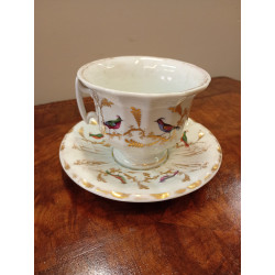 Tazza con piattino decorata GINORI