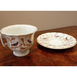 Tazza con piattino decorata GINORI