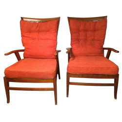 Coppia di poltrone da salotto di gusto scandinavo mid-century