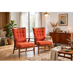 Coppia di poltrone da salotto di gusto scandinavo mid-century